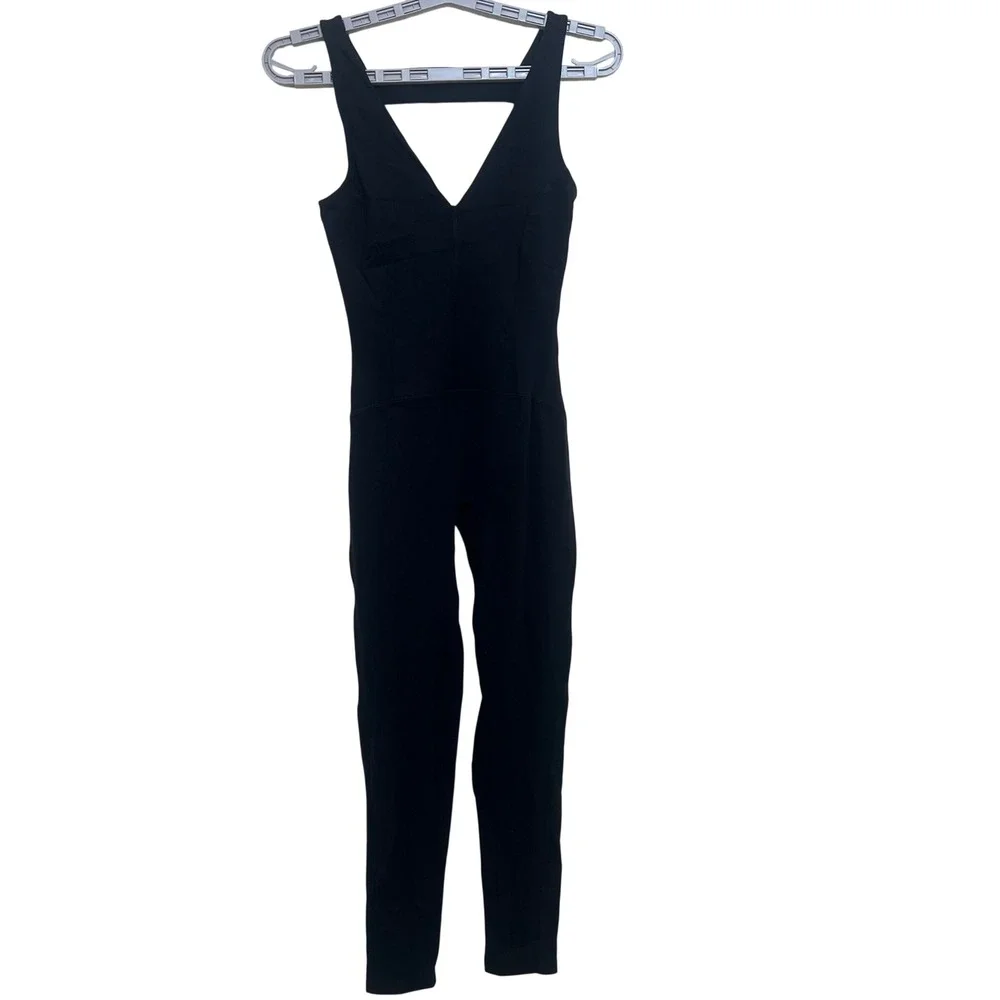 Free People Movement Jumpsuit Women XS Black Excellence Sleeveless V-Neck